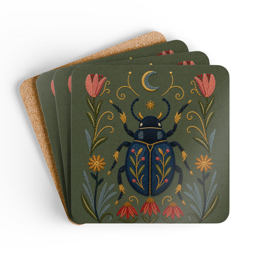 Scarab Cork Coaster (Set of 4)