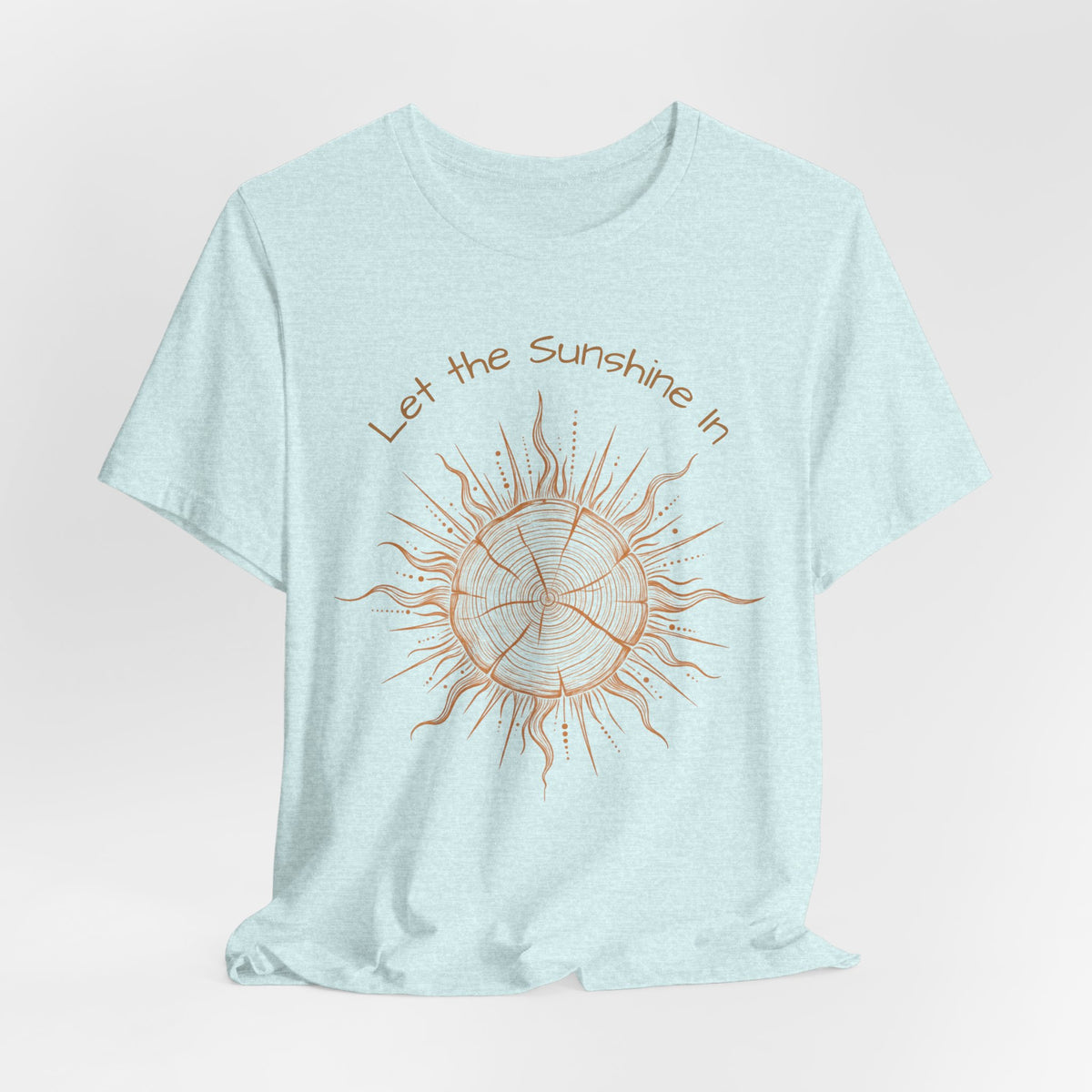 T-Shirt, Short Sleeve Boxy Crew Neck - Let the Sunshine In Sun Positive Vibes