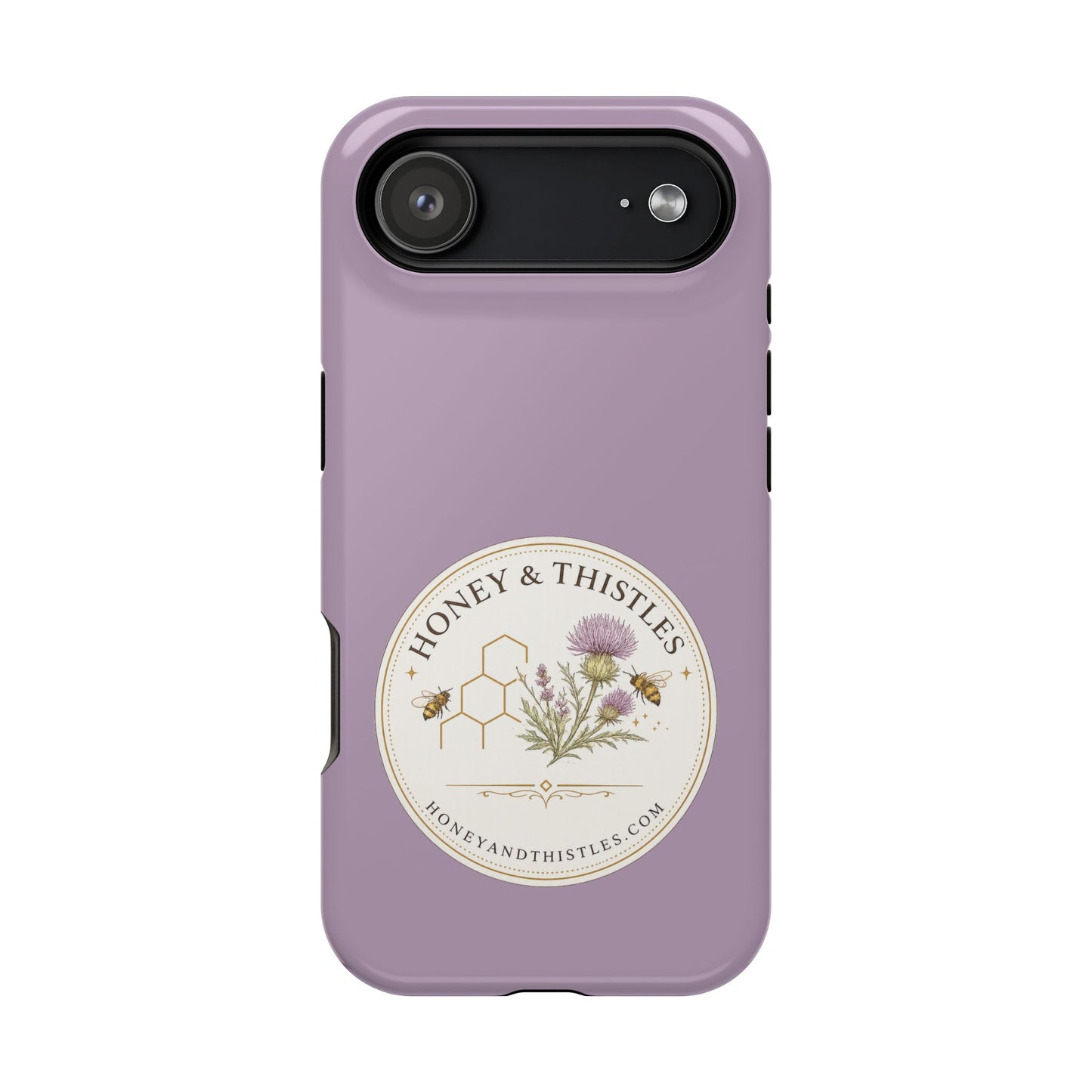 Floral Honey & Thistles Magnetic Phone Case — Impact-Resistant MagSafe-Compatible
