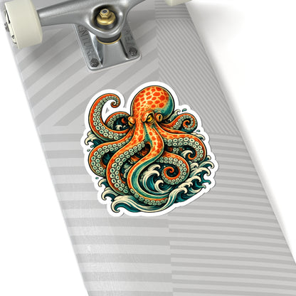 Sticker,  Kiss-Cut - Octopus Wave