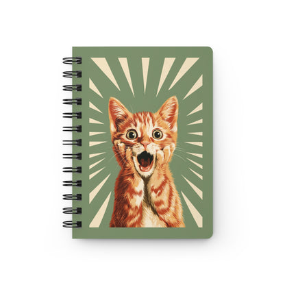 Journal Notebook, Spiral Hardcover Lined - Kitten Surprise