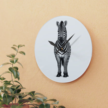 Zebra Portrait Acrylic Wall Clock