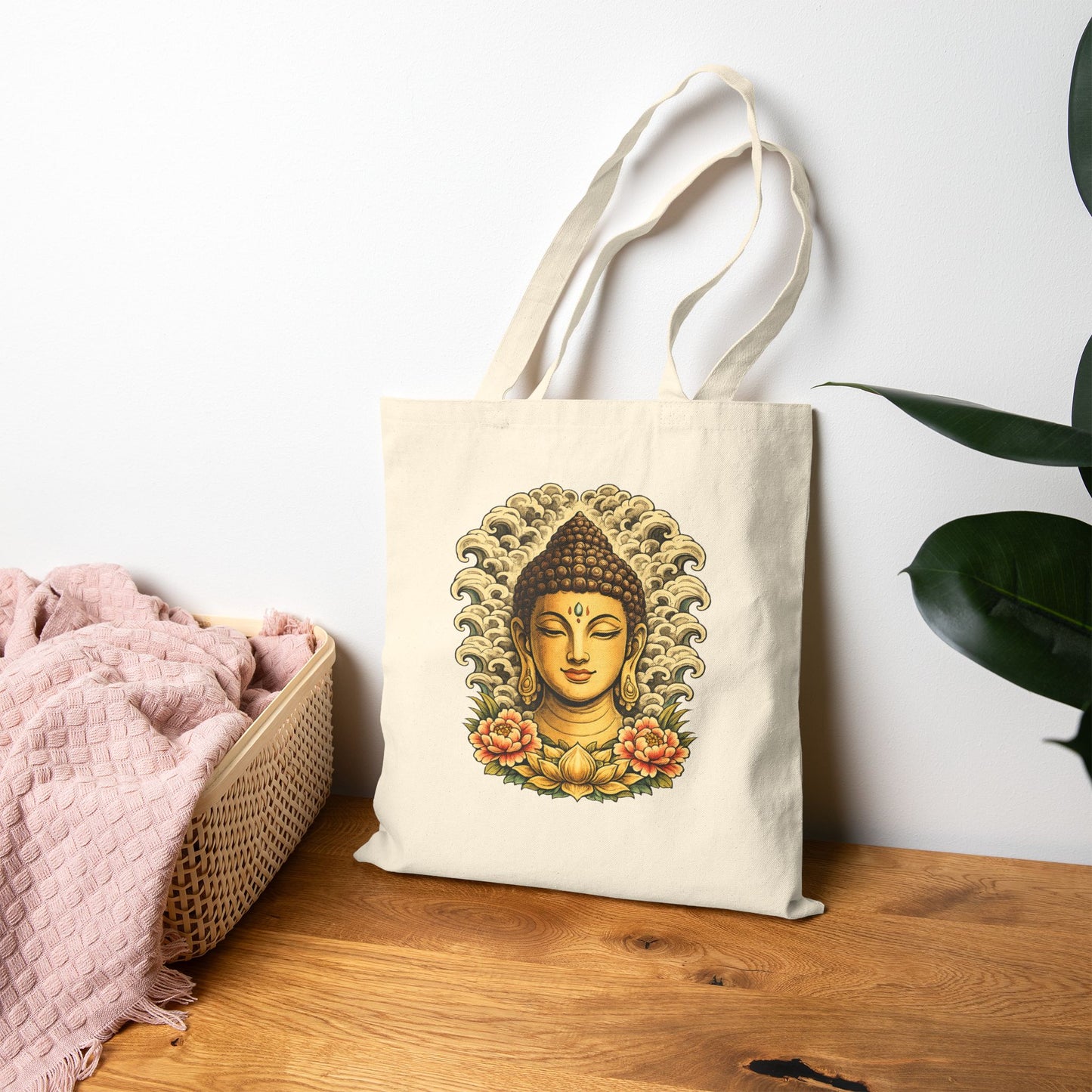 Golden Buddha Canvas Tote Bag