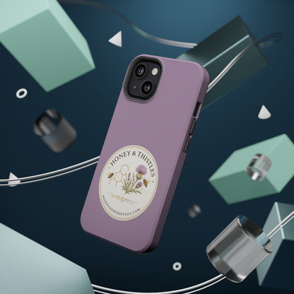 Floral Honey & Thistles Magnetic Phone Case — Impact-Resistant MagSafe-Compatible