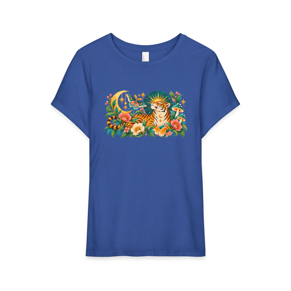 T-Shirt, Short Sleeve Wide Neck Relaxed Fit - Tiger Moon
