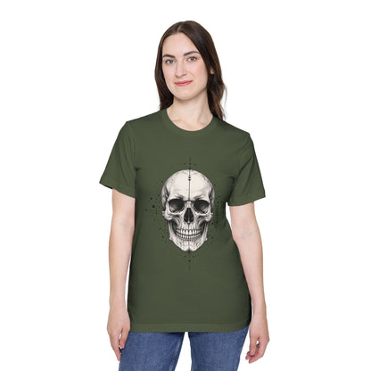 T-Shirt, Short Sleeve Boxy Crew Neck - Geometric Skull