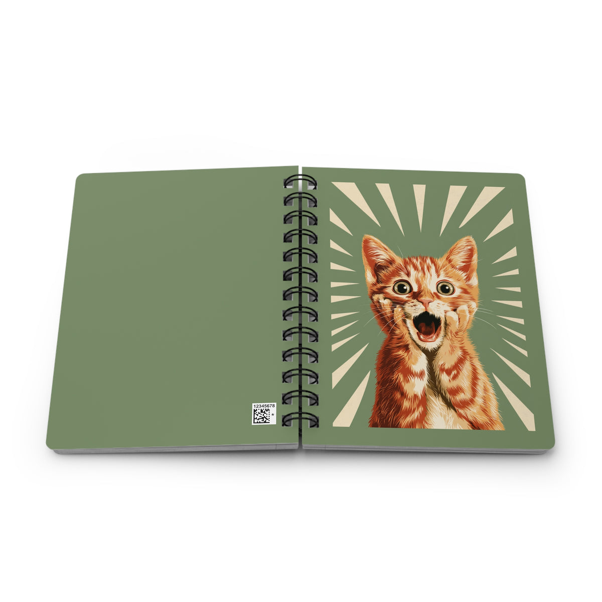 Journal Notebook, Spiral Hardcover Lined - Kitten Surprise
