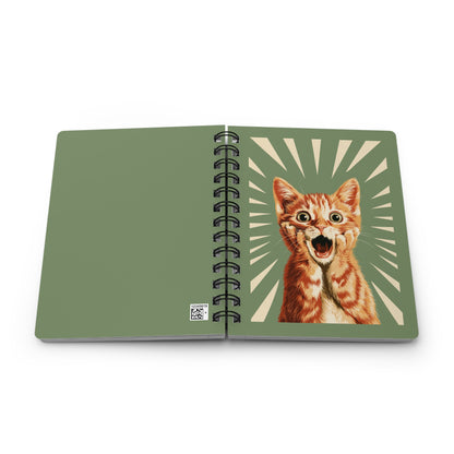 Journal Notebook, Spiral Hardcover Lined - Kitten Surprise