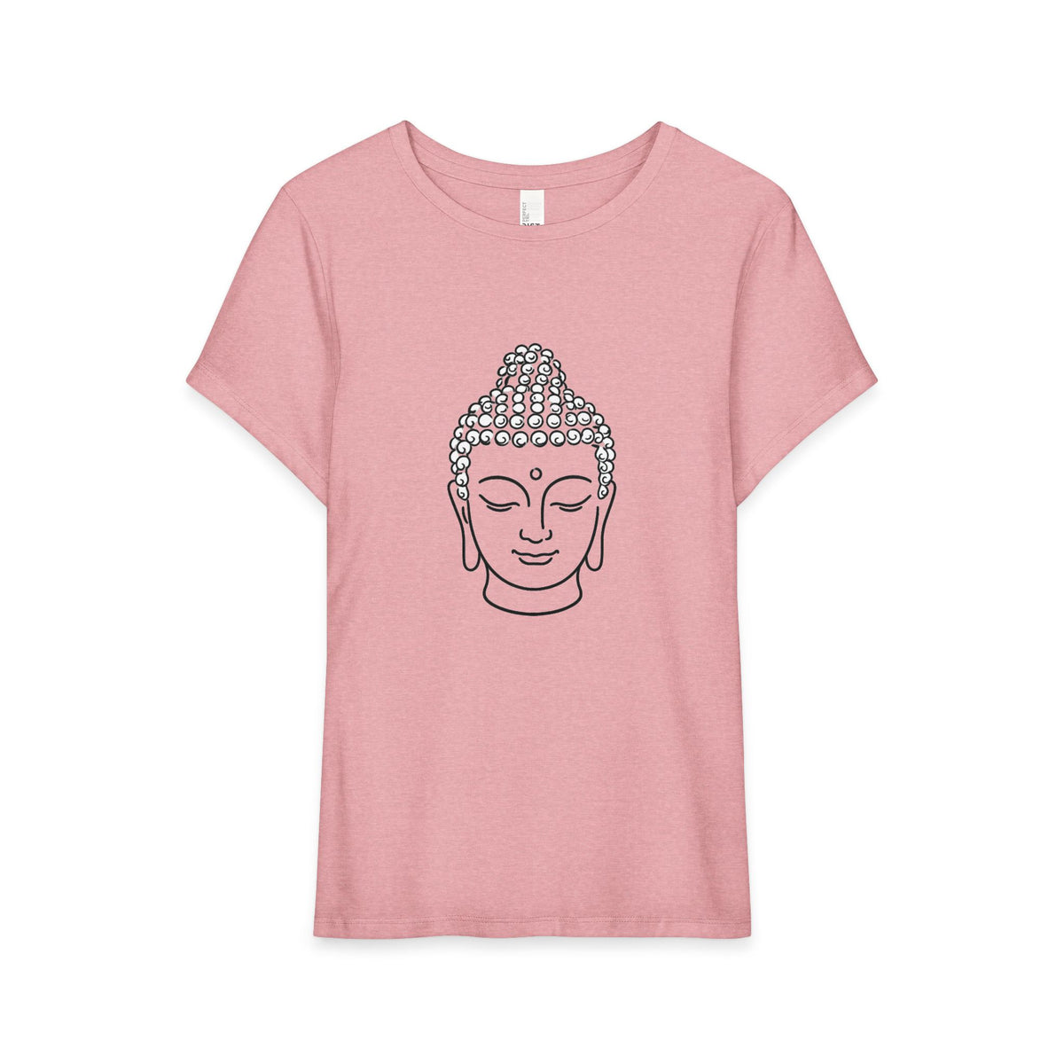 T-Shirt, Short Sleeve Wide Neck Relaxed Fit - Buddha Head