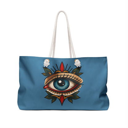 Weekender Bag — Blue Mystical All-Seeing Eye Travel Tote