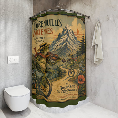 Frogs on Unicycles Shower Curtain