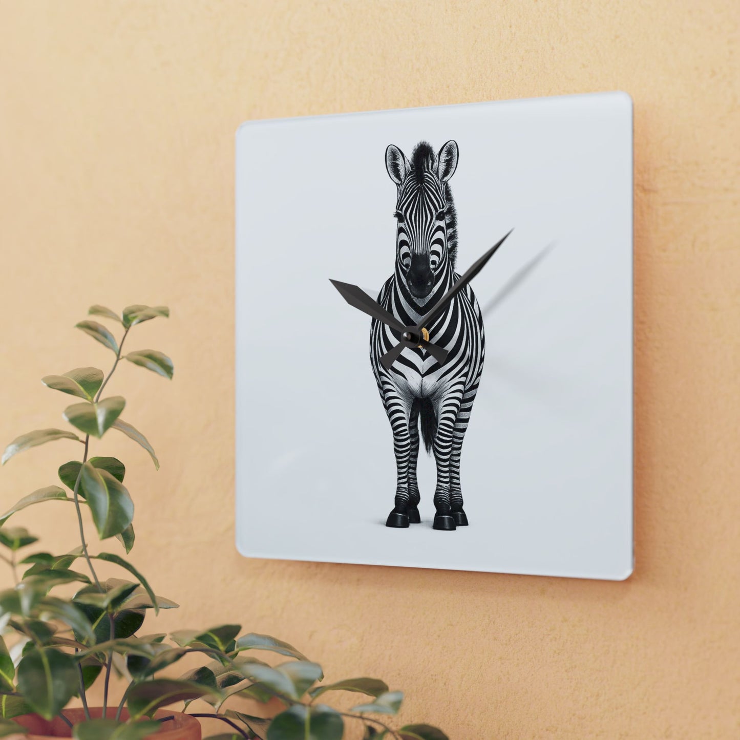 Zebra Portrait Acrylic Wall Clock