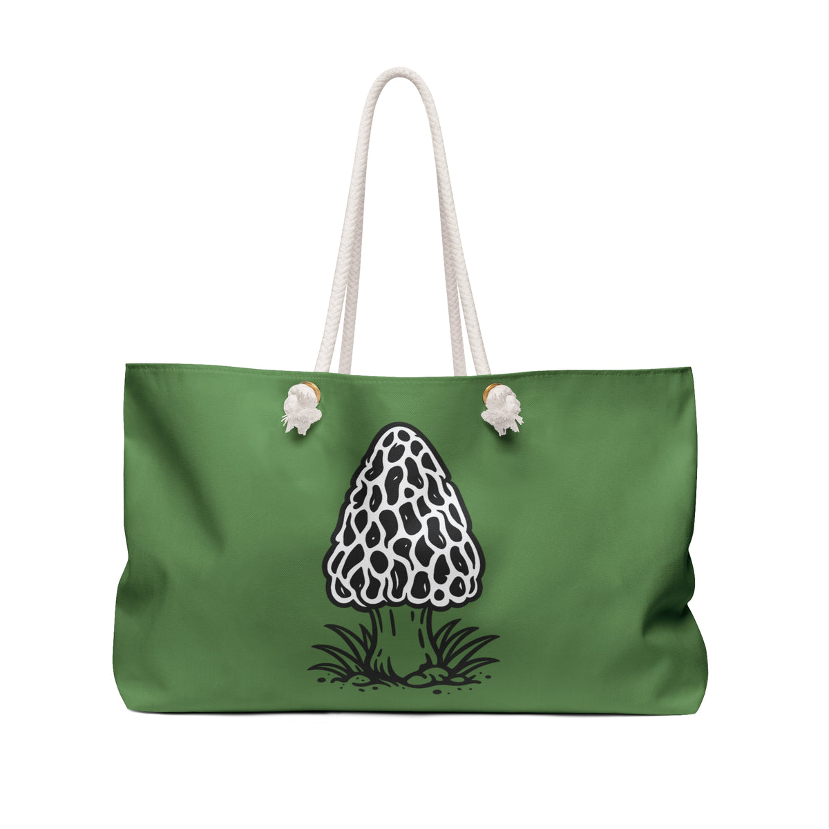 Tote, Weekender Travel  Bag - Morel Mushroom (kelly green)