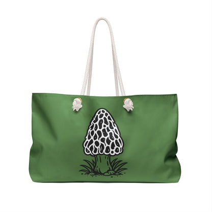 Tote, Weekender Travel  Bag - Morel Mushroom (kelly green)