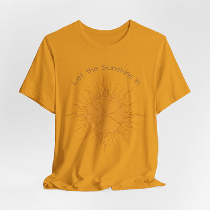 T-Shirt, Short Sleeve Boxy Crew Neck - Let the Sunshine In Sun Positive Vibes