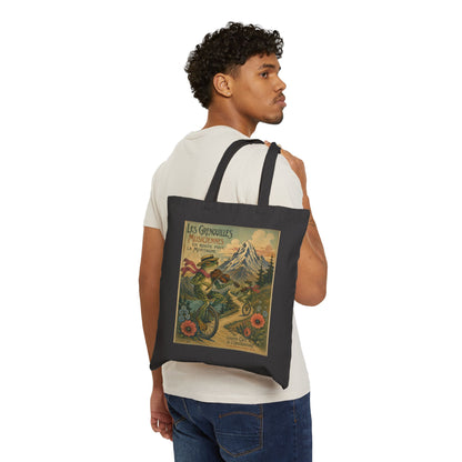 Frogs on Unicycles Cotton Canvas Tote Bag
