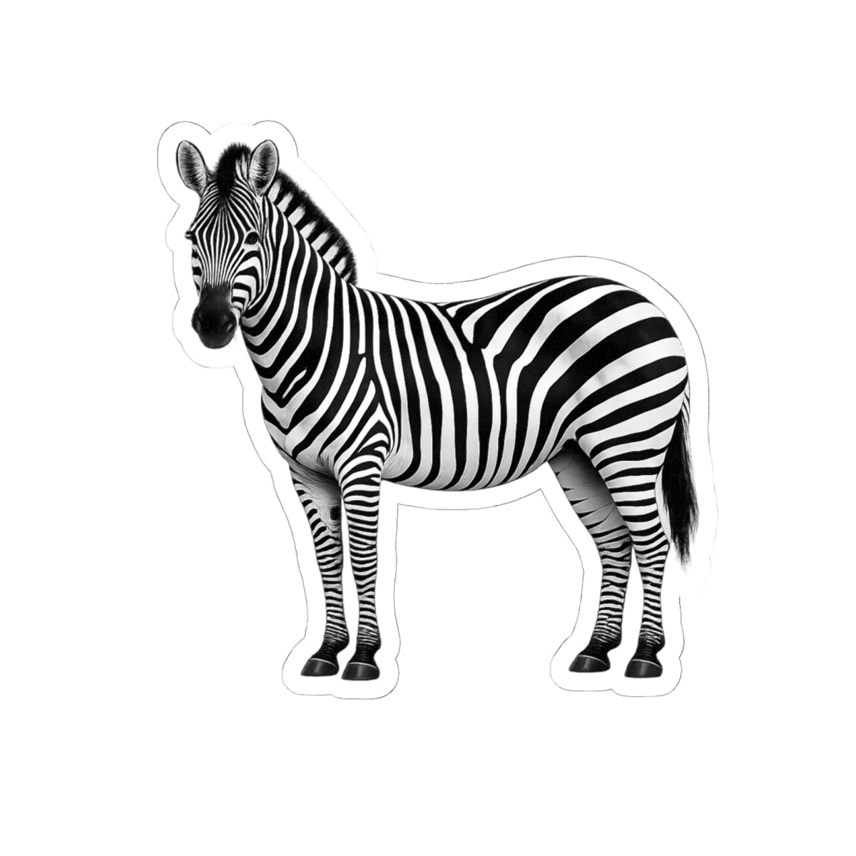 Sticker, Kiss-Cut - Zebra Standing Side View