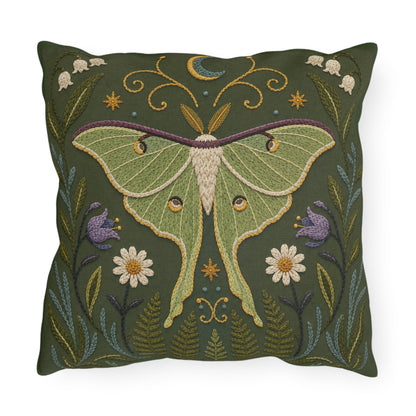 Luna Moth Garden Outdoor Pillow