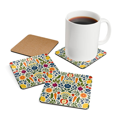 Swedish Fruits and Vegetables Coasters (Set of 4)