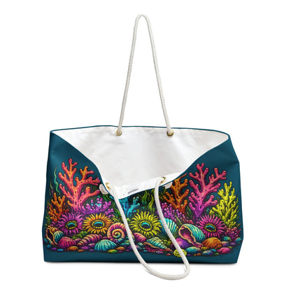 Coral Reef Weekender Bag — Colorful Ocean Beach Travel Tote