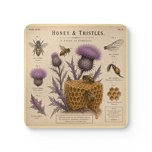 Honey & Thistles Vintage Botanical Cork Coaster (Set of 4)