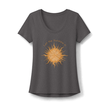 T-Shirt, Short Sleve Scoop Neck - Sun & Tree Let the Sunshine In