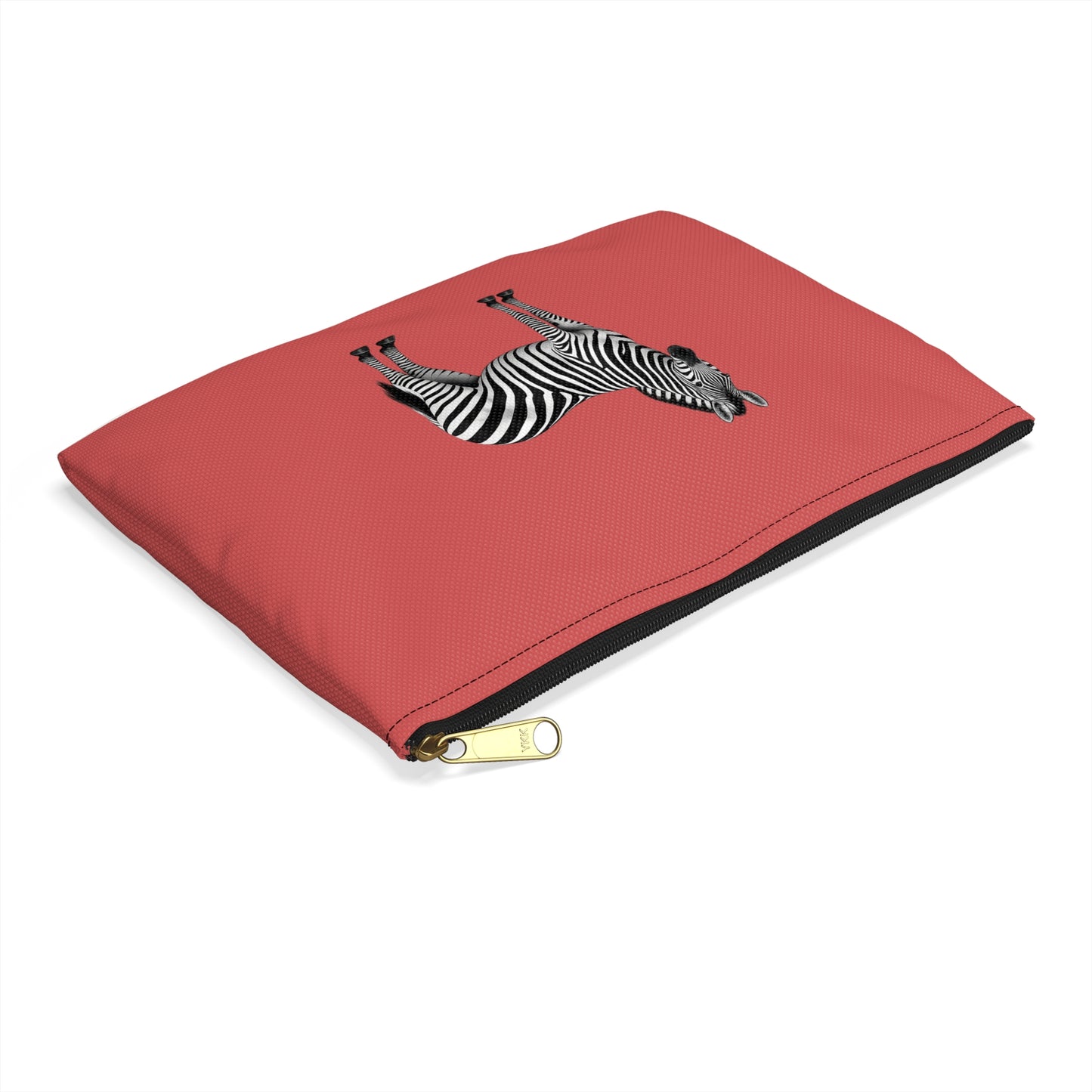 Zebra Dark Coral Accessory Pouch