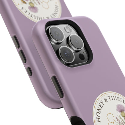 Floral Honey & Thistles Magnetic Phone Case — Impact-Resistant MagSafe-Compatible