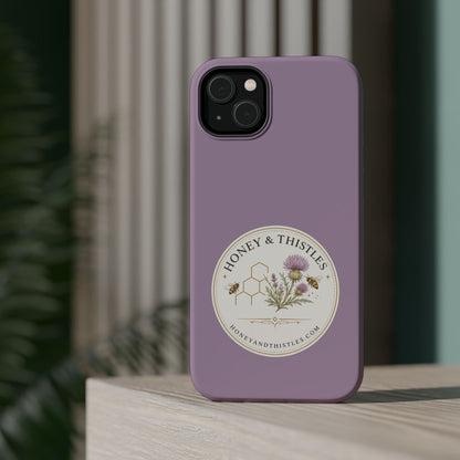 Floral Honey & Thistles Magnetic Phone Case — Impact-Resistant MagSafe-Compatible