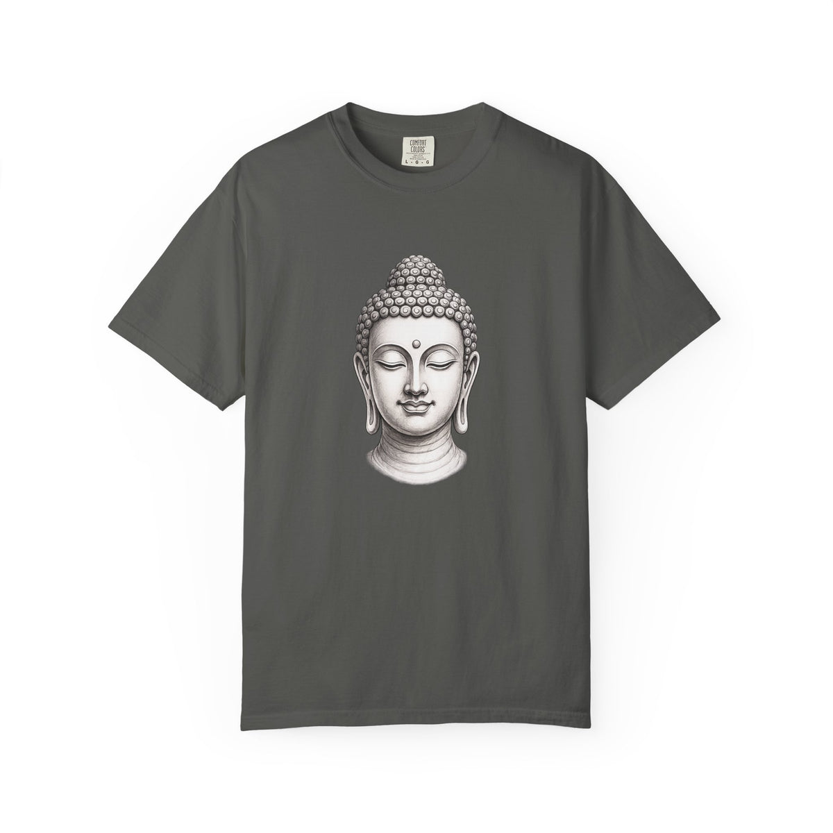 T‑Shirt, Short Sleeve Boxy Crew Neck - Mindful Zen Buddha Head