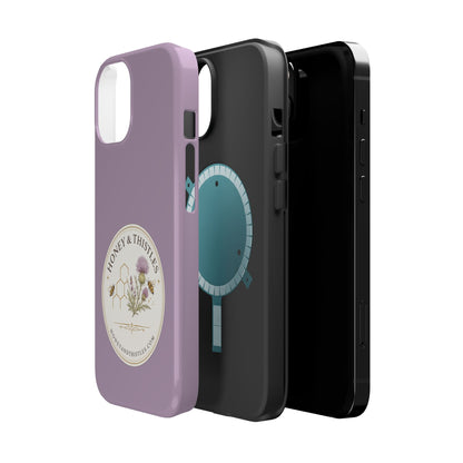Floral Honey & Thistles Magnetic Phone Case — Impact-Resistant MagSafe-Compatible