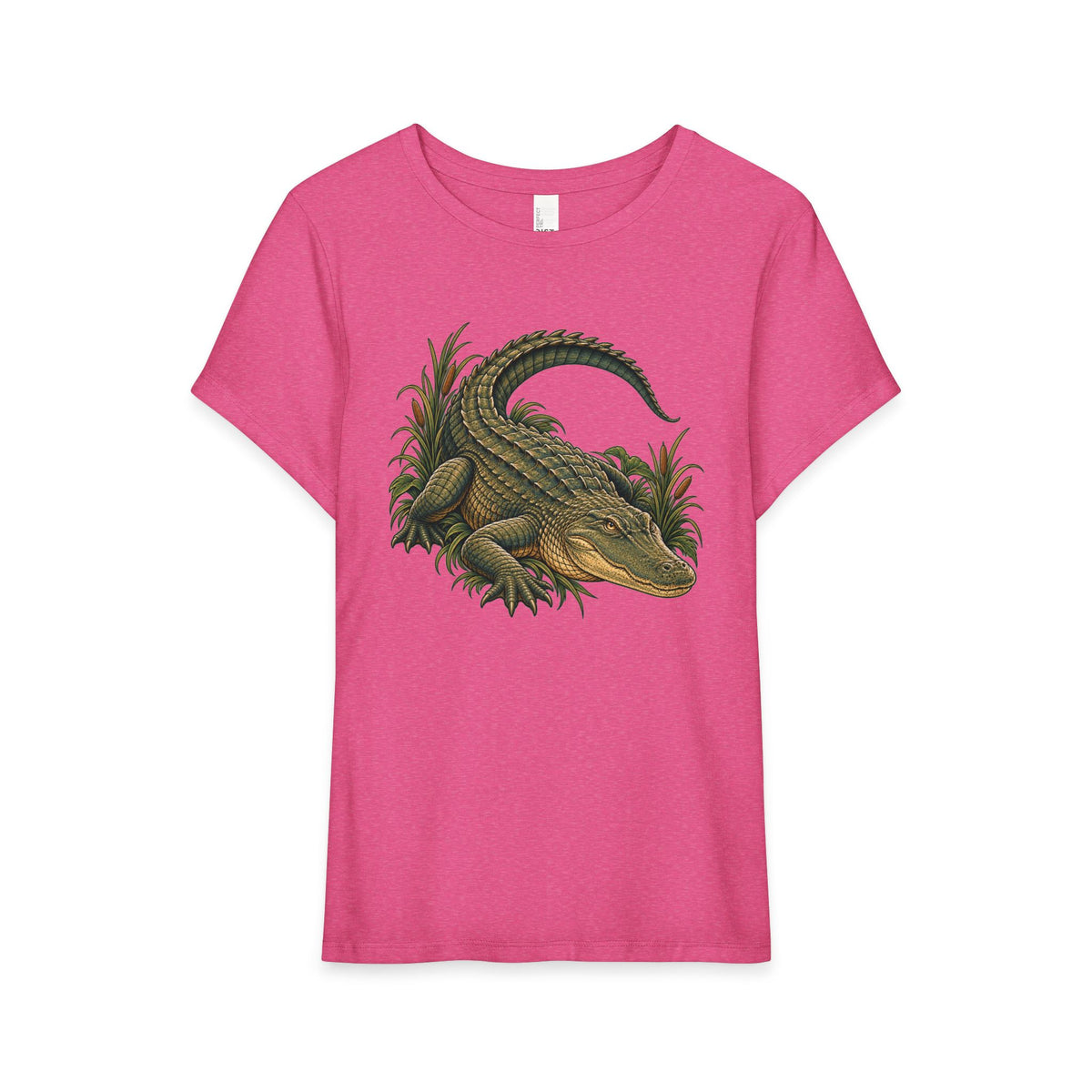 T-Shirt, Short Sleeve Boxy Crew Neck - Alligator Vintage Reptile