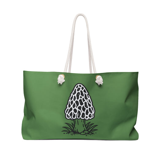Morel Mushroom Weekender Bag — Green Foraging Tote