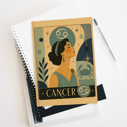 Journal Notebook, Hardcover Blank - Retro Cancer Zodiac