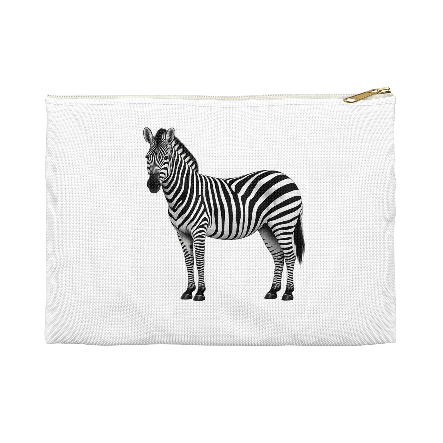 Zebra White Accessory Pouch