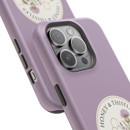 Floral Honey & Thistles Magnetic Phone Case — Impact-Resistant MagSafe-Compatible