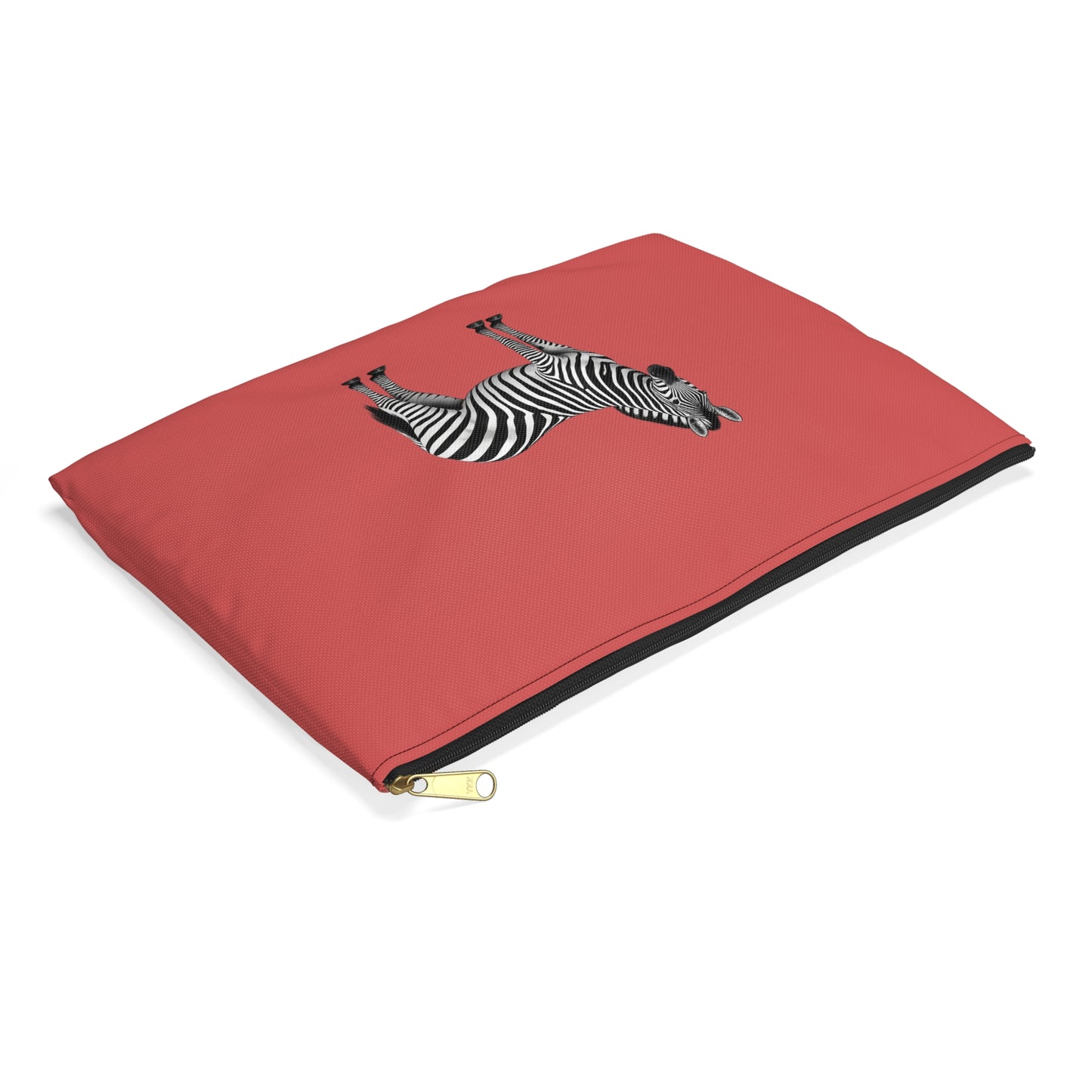 Zebra Dark Coral Accessory Pouch