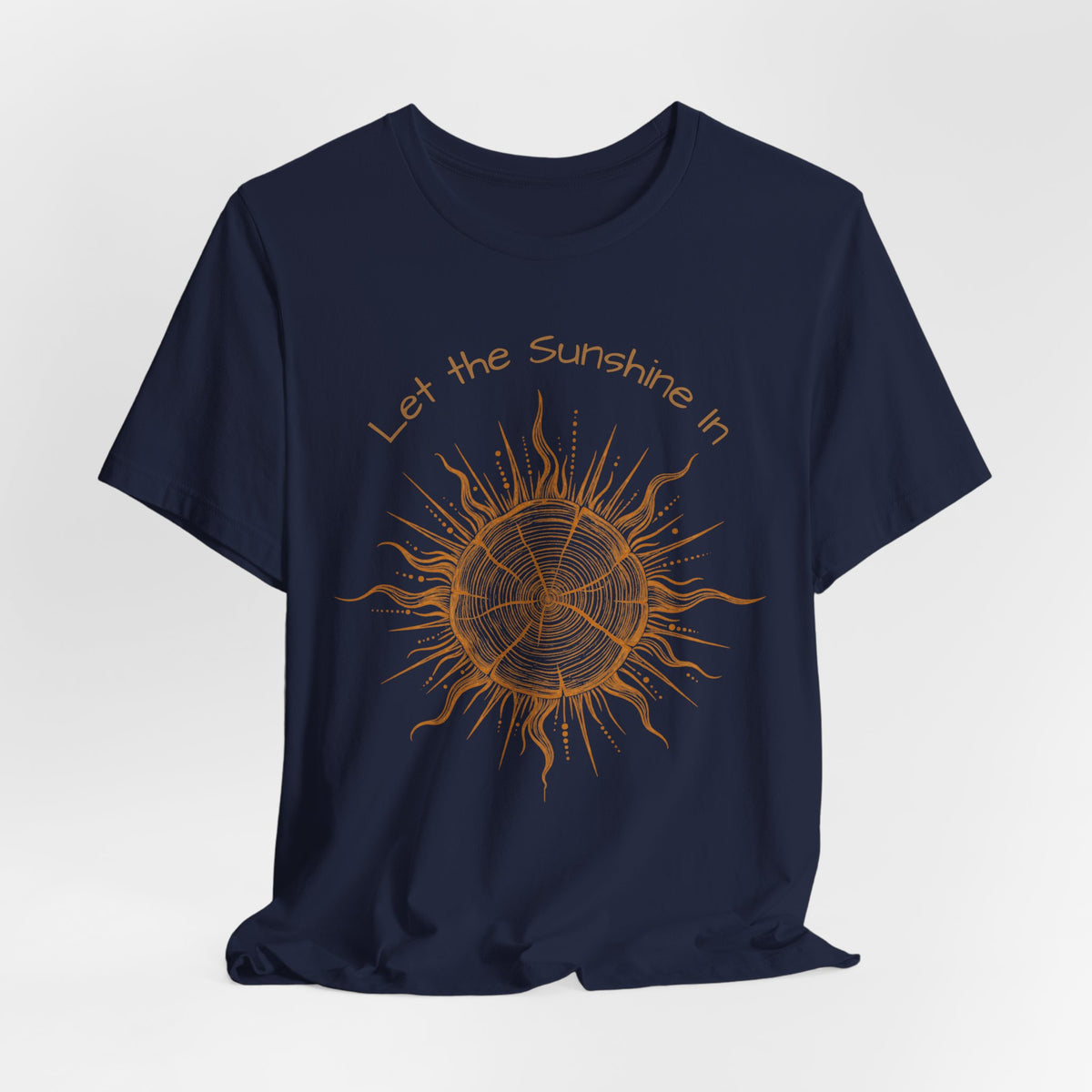 T-Shirt, Short Sleeve Boxy Crew Neck - Let the Sunshine In Sun Positive Vibes