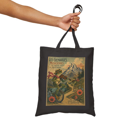 Frogs on Unicycles Cotton Canvas Tote Bag