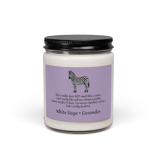 Zebra Scented Candle - White Sage + Lavender