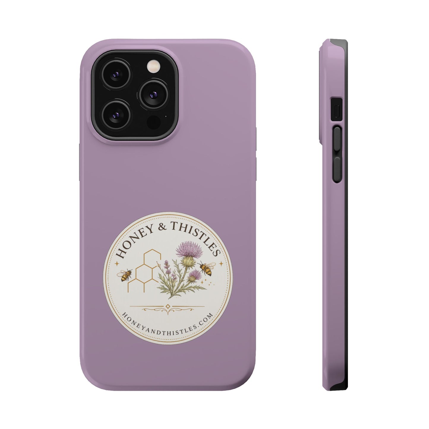 Floral Honey & Thistles Magnetic Phone Case — Impact-Resistant MagSafe-Compatible