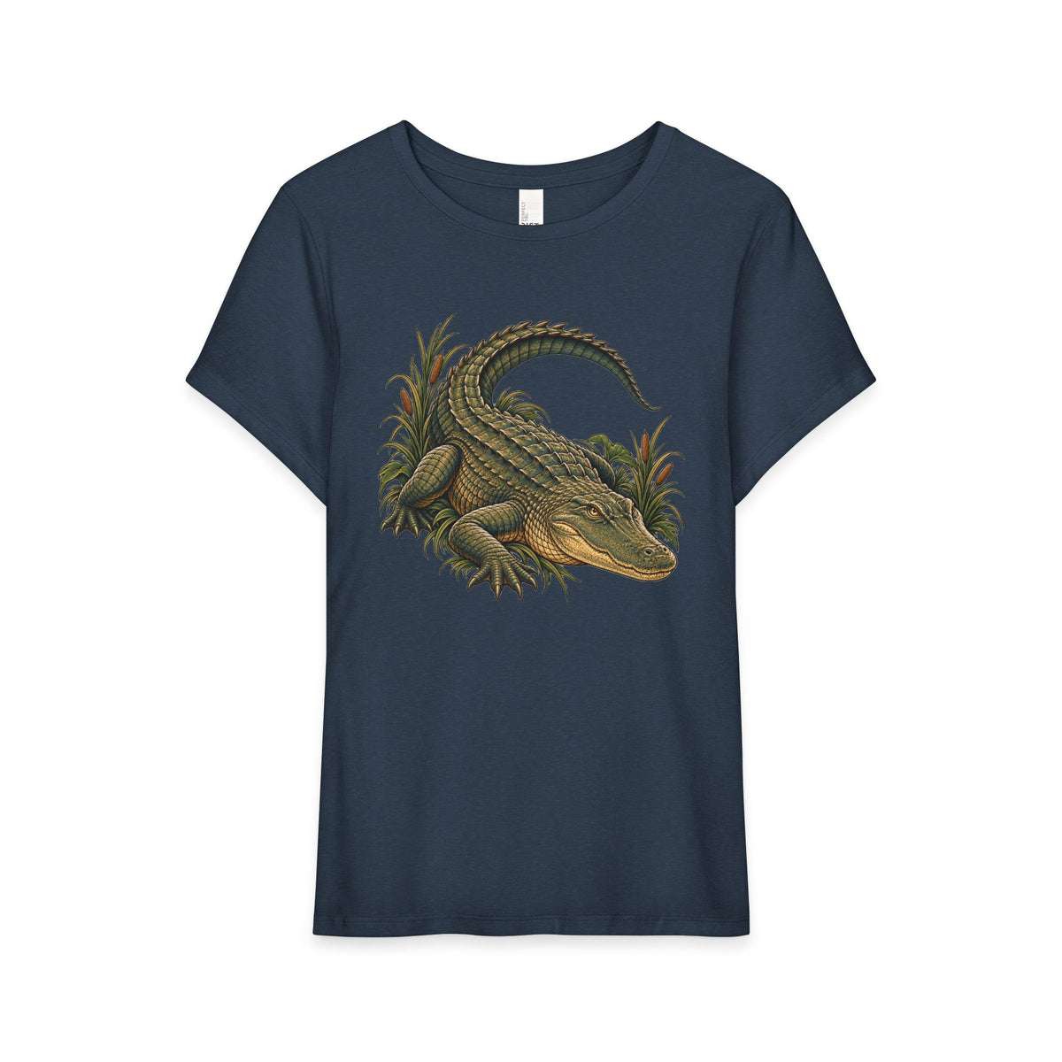 T-Shirt, Short Sleeve Boxy Crew Neck - Alligator Vintage Reptile