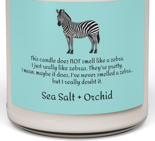 Zebra Scented Candle - Sea Salt + Orchid
