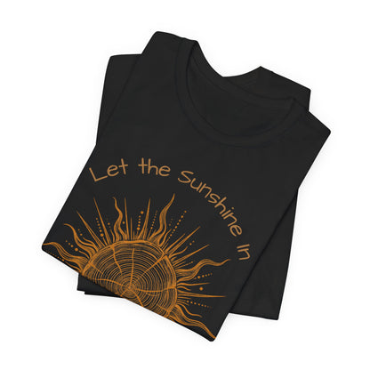 T-Shirt, Short Sleeve Boxy Crew Neck - Let the Sunshine In Sun Positive Vibes