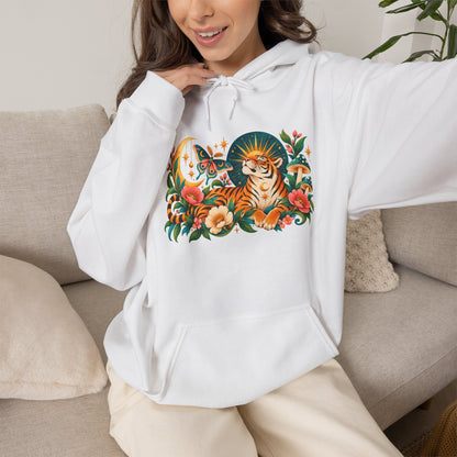 Hoodie - Tiger Moon Vintage Floral