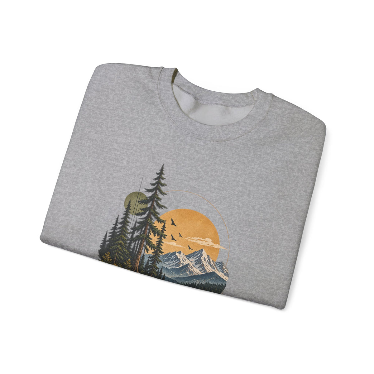 Sweatshirt, Crew Neck - Mountain Lake Sunset