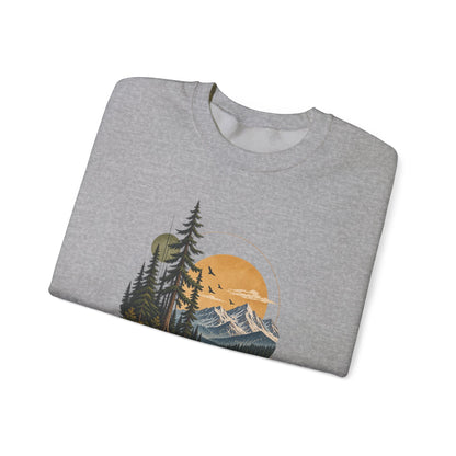 Sweatshirt, Crew Neck - Mountain Lake Sunset