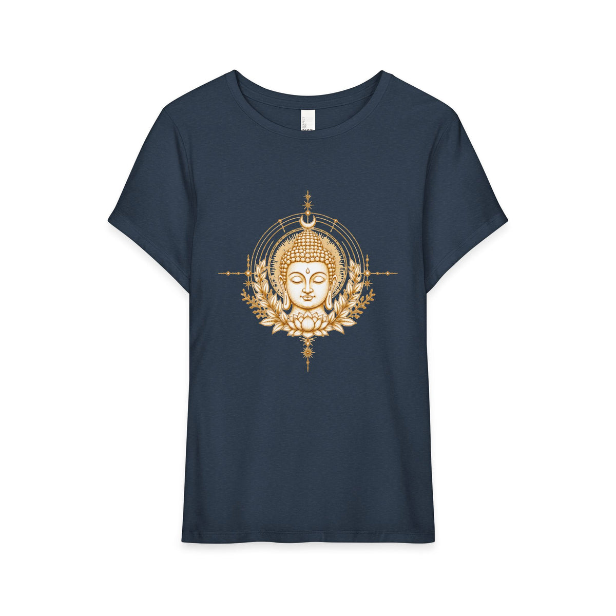 T-Shirt, Short Sleeve Wide Neck Relaxed Fit - Buddha Mandala