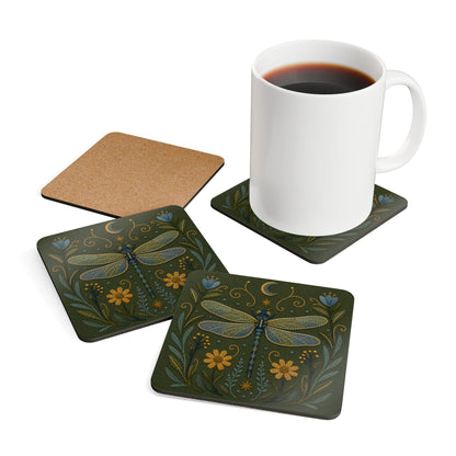 Dragonfly Cork Coaster (Set of 4)