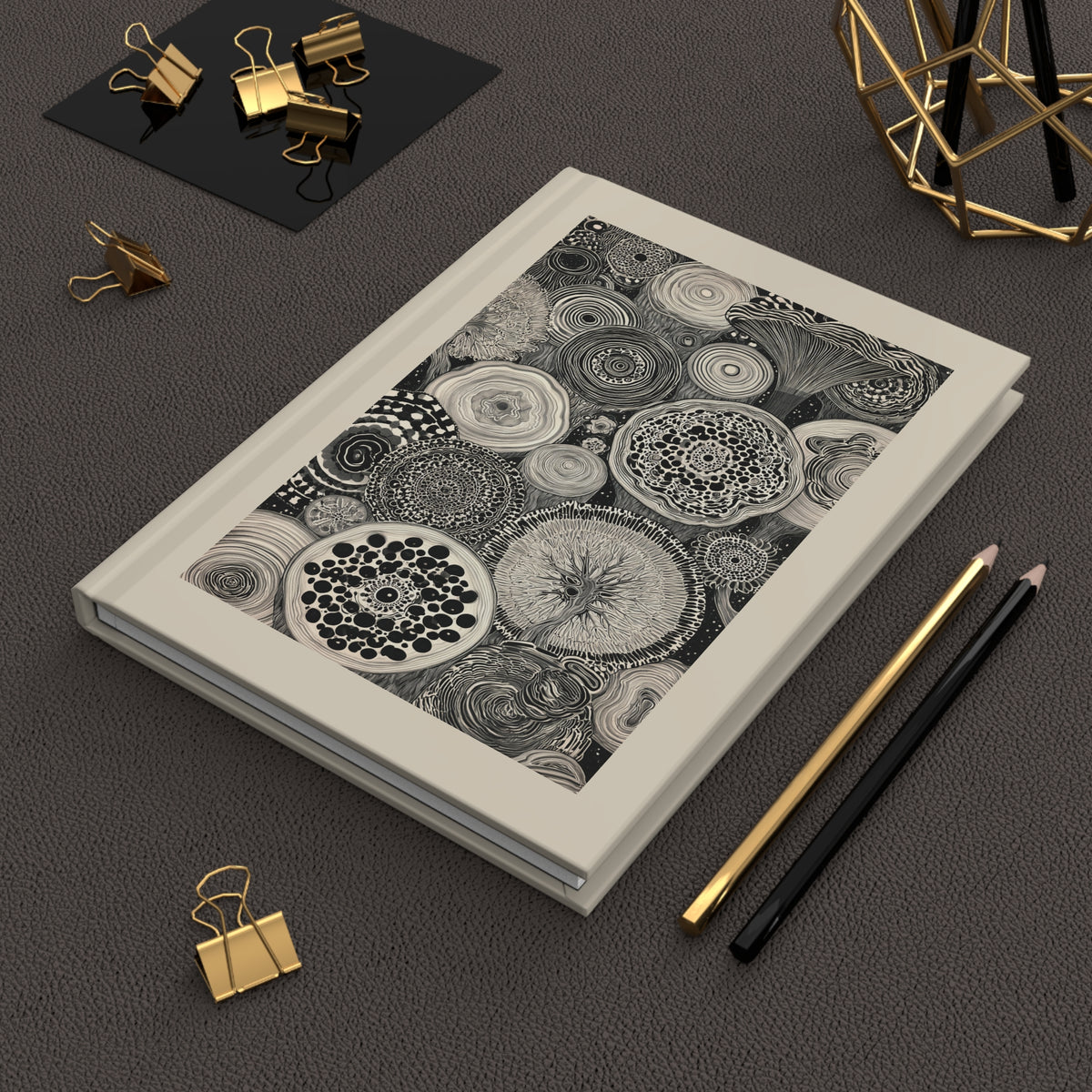Journal Notebook, Hardcover Lined - Ring 'Round the Rings, Light Version
